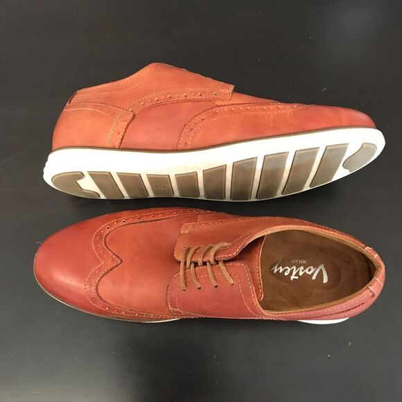 Vostey Milan Cognac Orange Leather Wingtip Dress Lace Up Shoes Men’s Size US 11 - Picture 1 of 14